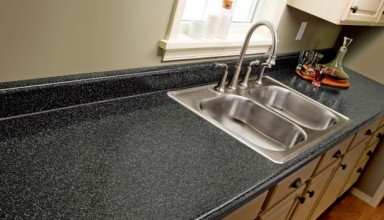 Updating Kitchen Counters With Textured Paint Spray